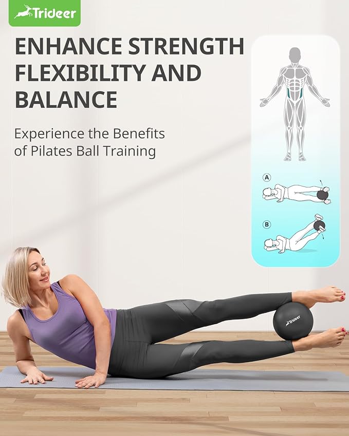 Trideer Pilates Ball - 9 Inch Core Ball for Physical Therapy, Yoga, Stability & Workout - Office & Home Gym