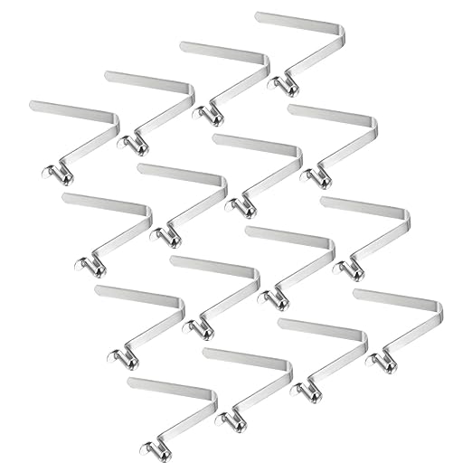 PATIKIL 8.5x5.5mm Kayak Paddle Snaps, 16 Pack Tent Pole Clips Steel V Shaped Single Pin Push Button Spring Clips Lock Tube Pole Clips for Camping Awning