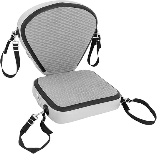 Inflatable Kayak Seat, Universal Paddle Board Seat, Thicken Seat Cushion, Back Support Adjustable, for Surfboard Kayak Canoe Marine (Grey)