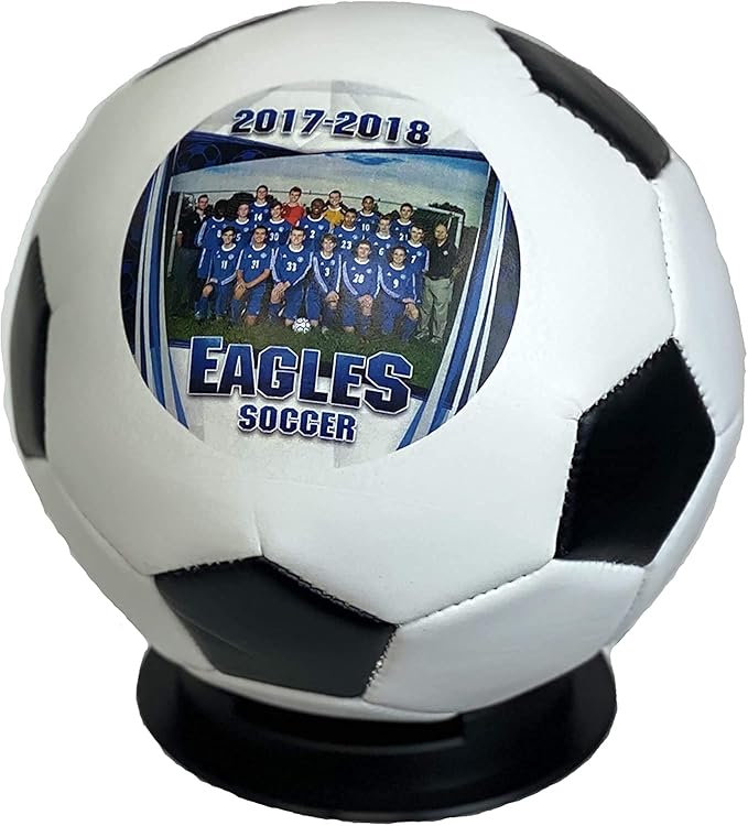 Personalized Custom Mini Size 6 Inch Official Size 1 Soccer Ball | Customized Soccer Ball with Name, Photo, or Text | Trophy or Gift for Coach, Son, Boyfriend, or Any Soccer Fan