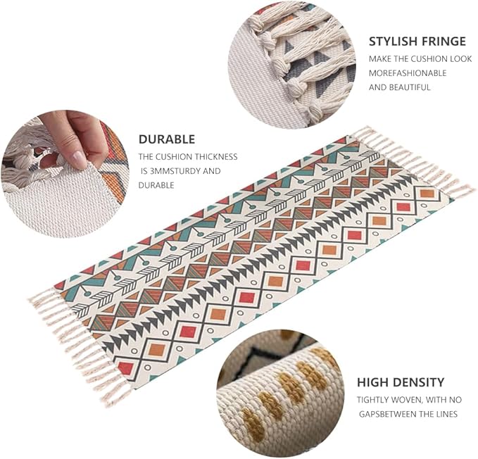 nuveti Cotton Yoga Mat - Absorbent, Grippy Tight Weave, Ashtanga & Hot Yoga Rug, Helps with Slippery Hands & Feet