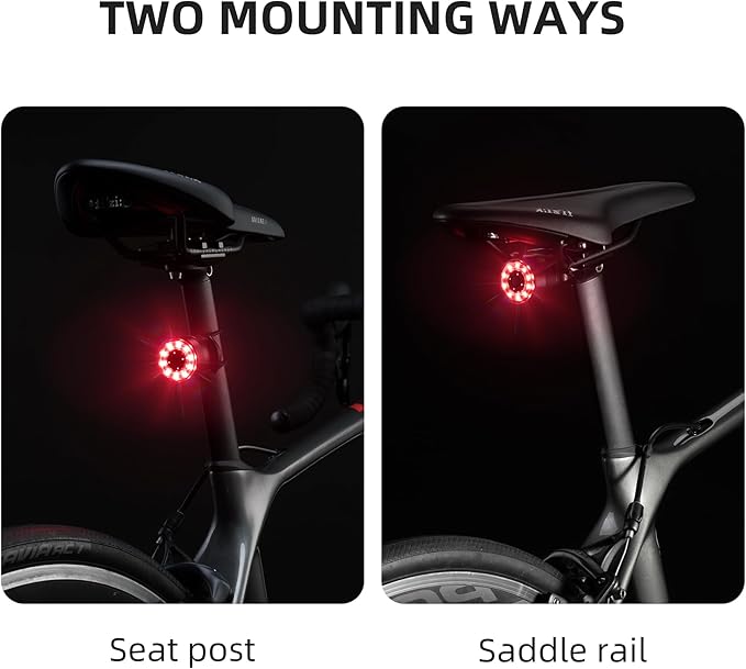 ROCKBROS Bike Tail Light Rear Bike Light Rechargeable 5 Models Waterproof 5-80 Hours