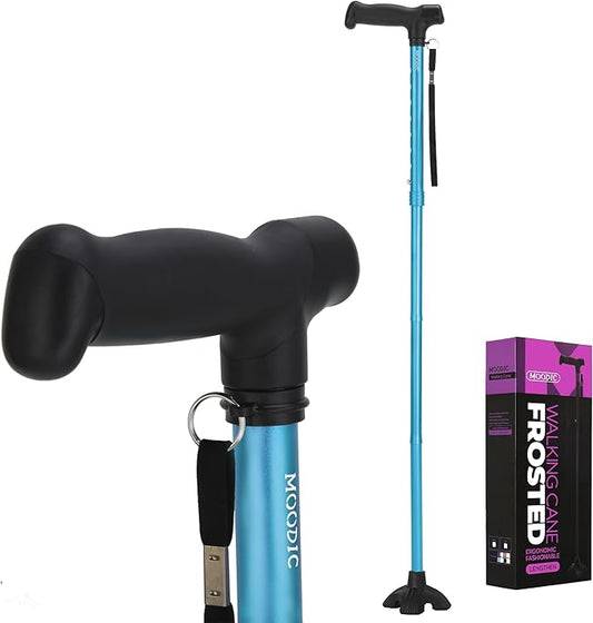 Tall Men's Walking Cane 42.52 Inches. Extra Tall Walking Cane Easy to Travel is Suit for Tall Men Over 5 Feet 9 Inches (Blue)