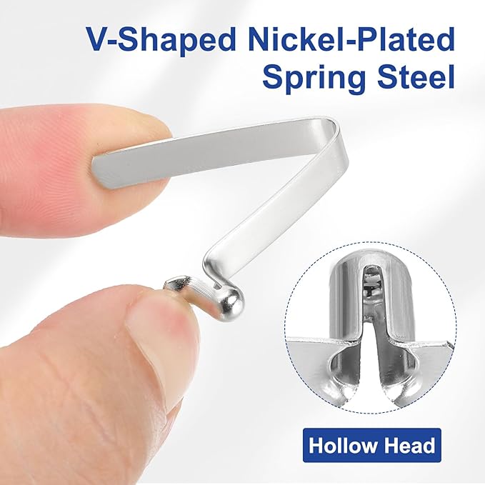 HARFINGTON Single Button Kayak Paddle Snap Spring Clip Spring Steel V-Shaped Hollow Lift Telescopic Locking Tube Pole Clips for Tent Umbrella Camping