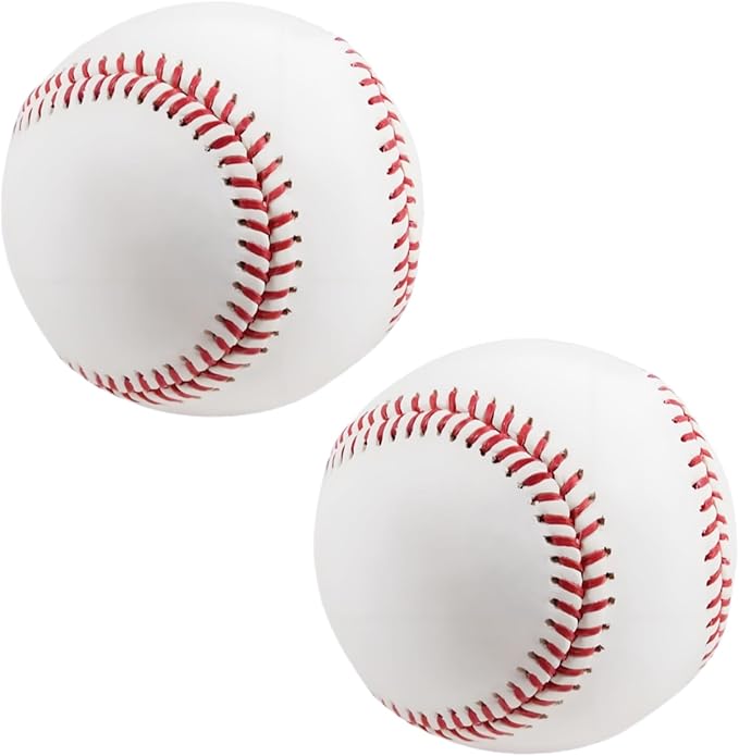 Rarapop Blank Standard Baseball Balls, Official Size 9 Inch Leather Covered Practice Baseball Training Ball for League Play, Pitching, Hitting, Batting, Fielding, Autograph