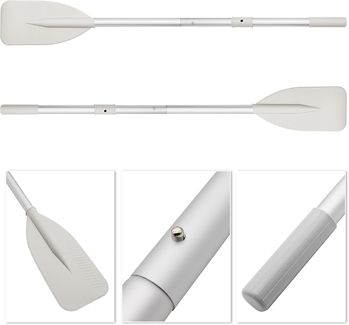 OMENI 2Pcs Dinghy Oars Kayak Paddle Boat Paddle Boat Oars Oars for Row Boat, Rod Water Sports Paddle Grey Aluminium Alloy Oars Canoe Kayak for Inflatable Boat Canoe Water Marine Sports Rowing