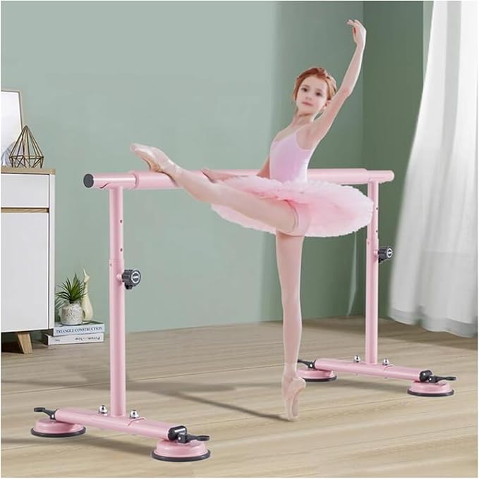 Adjustable Ballet Barre 65-105cm, Portable Freestanding Dance Stretching Bar for Home Studio, Ideal Balance Equipment for Adults & Kids