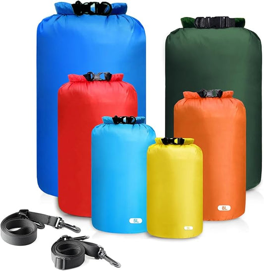 6PCS Dry Bags Waterproof, Lightweight Dry Bags for Kayaking Waterproof，Outdoor Waterproof Bag for Kayaking Hiking Boating Camping