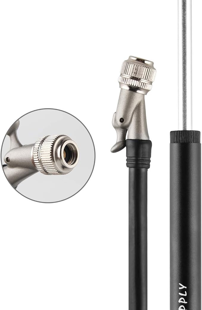 Giyo High Pressure Shock Pump, (300 PSI Max) for Fork & Rear Suspension, Lever Lock on Nozzle No Air Loss (Black)