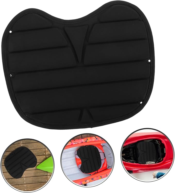 Lightweight Kayak Seat Cushion Pad Comfortable Ergonomic Design for Canoe Fishing Boat Compatible with Kayaks for Long Hours of Paddling Black