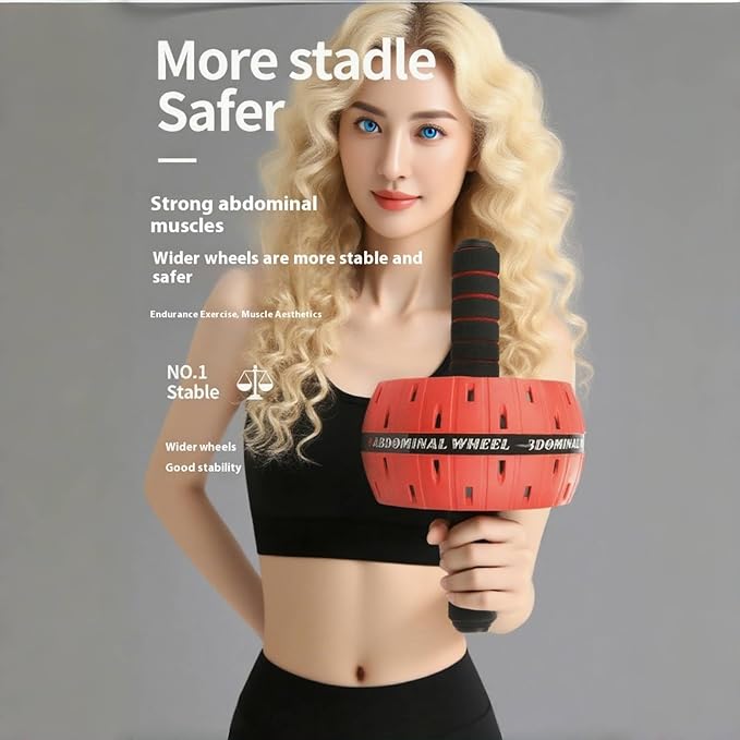 Ab Roller Wheel with Knee Pad - Core & Abdominal Workout Equipment for Home Gym, Full-Body Strength Training