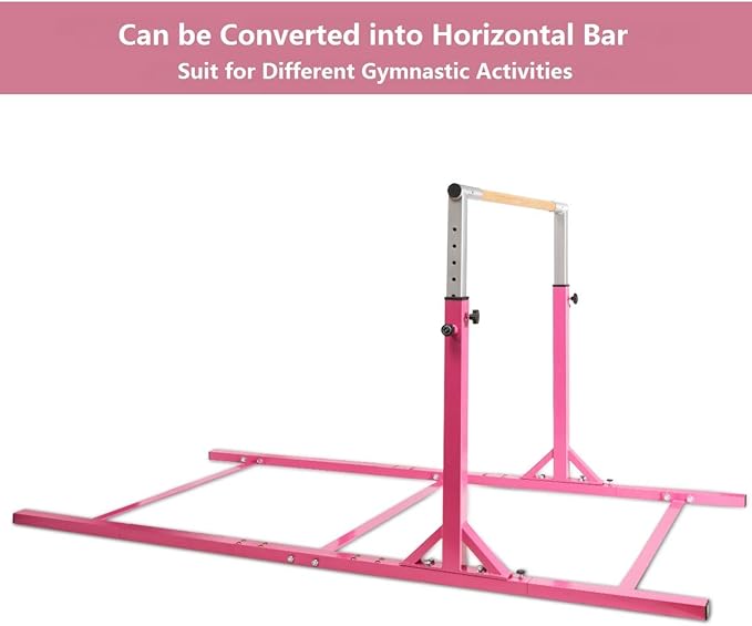 Costzon Double Horizontal Bars, Junior Gymnastic Training Parallel Bars w/11-Level 38-55" Adjustable Heights, 264lbs Capacity, Ideal for Indoors, Outdoor, Home Practice