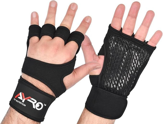 AYRO Workout Gloves for Men & Women – Ventilated Weight Lifting Gloves with Wrist Support - Gym Gloves for Men, Breathable Palm Padding, Non-Slip Grip – Ideal for Gym, Fitness, Cross Training
