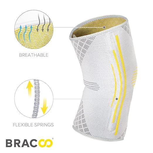 Bracoo Knee Compression Sleeves for Men and Women – Knee Support Brace for Running, Workout, Pain Relief, Meniscus Tear, Arthritis, Joint Recovery, Sports Injury, KE92