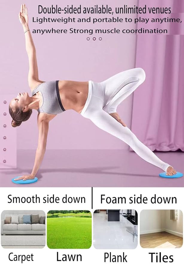 4Pcs Dual Sided Gliding Discs Core Sliders Ultimate Core Ab Fitness Trainer. Leg Exercise Gear for Gym, Home, Yoga, Pilates | Strengthen Abdomen, Burn Fat, Improve Balance