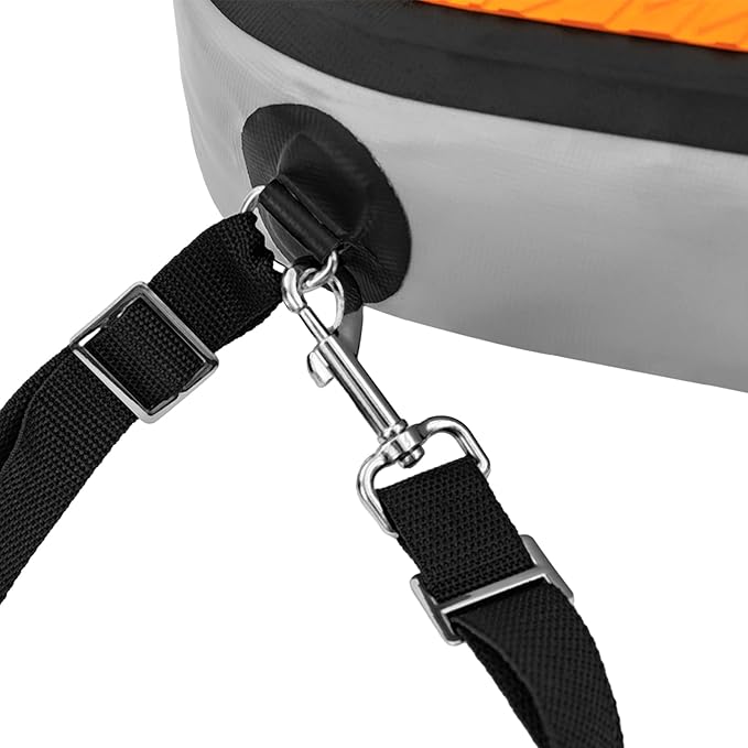 Inflatable Kayak Seat, Universal Paddle Board Seat, Thicken Seat Cushion for Kayak with Foldable Back Support Adjustable Back Strap for Sit On Top Kayaks Canoes Fishing Boats 17.7*18.8*17.7in (Orange)