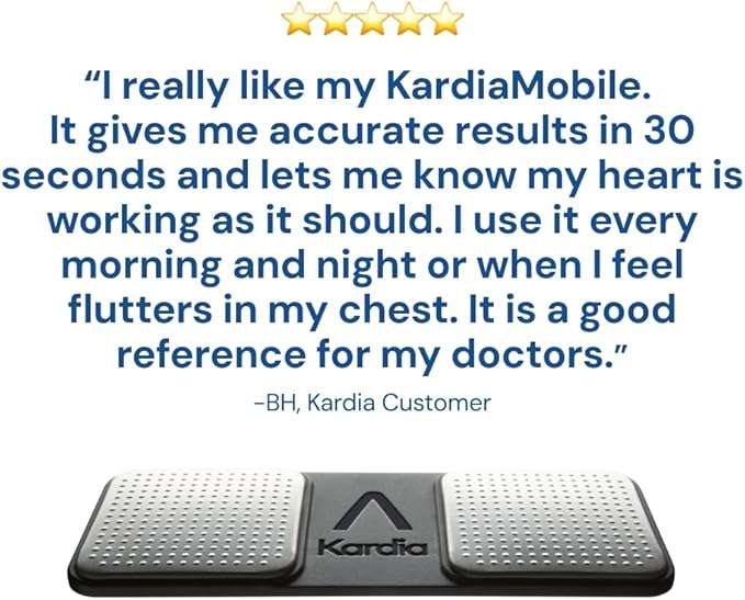 KardiaMobile 1-Lead Personal EKG Monitor – Record at Home – Detects AFib & Irregular Arrhythmias – Easy Results in 30 Seconds – Works w/Most Smartphones