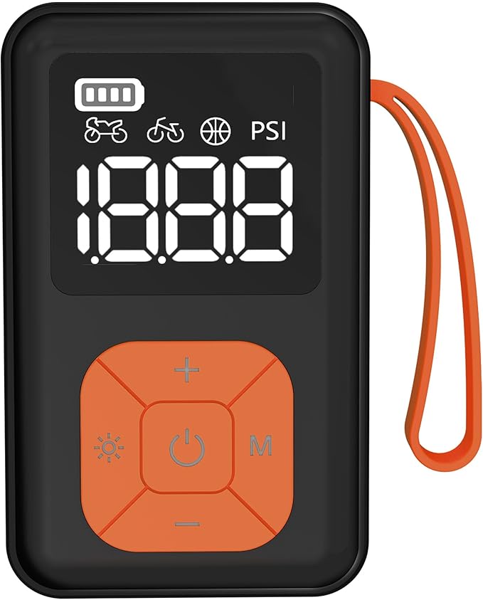 Mini Bike Pump, 150 PSI Portable Bicycle Pump with Gauge, 3X Faster & Auto Stop & Brushless Motor, Electric Bike Tire Pump with Presta and Schrader Valve for Road Bike, MTB, Motorcycle, Ball,etc