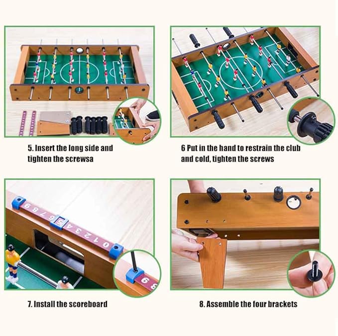 14" Foosball Table, Wooden Soccer Game Tabletop, Mini Indoor Table Soccer Set for Game Rooms, Parties, Family Night