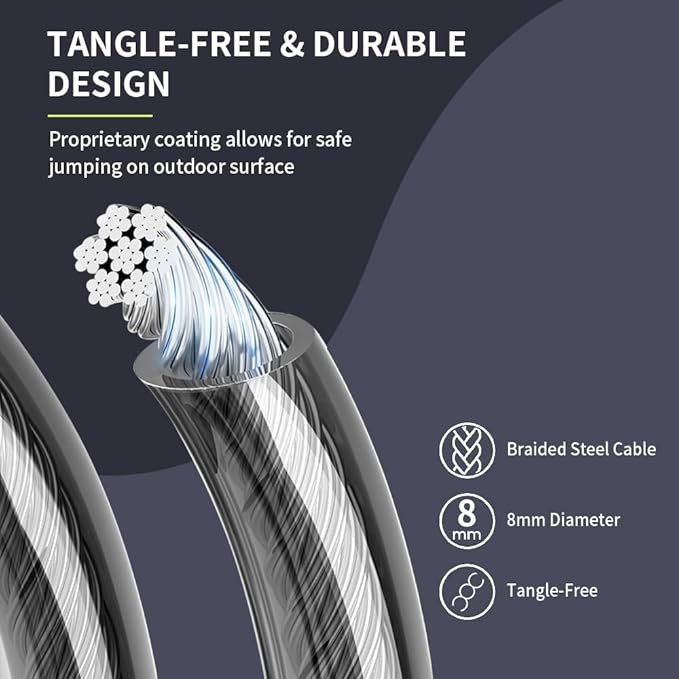 Hererope Weighted Jump Ropes for Men & Women, 1 LB Jump Rope Weighted With Ball-bearing, No-Slip Grip, Durable Steel Cable, Heavy Jump Rope Designed for Fitness, High-Intensity Strength Workouts, crossfit