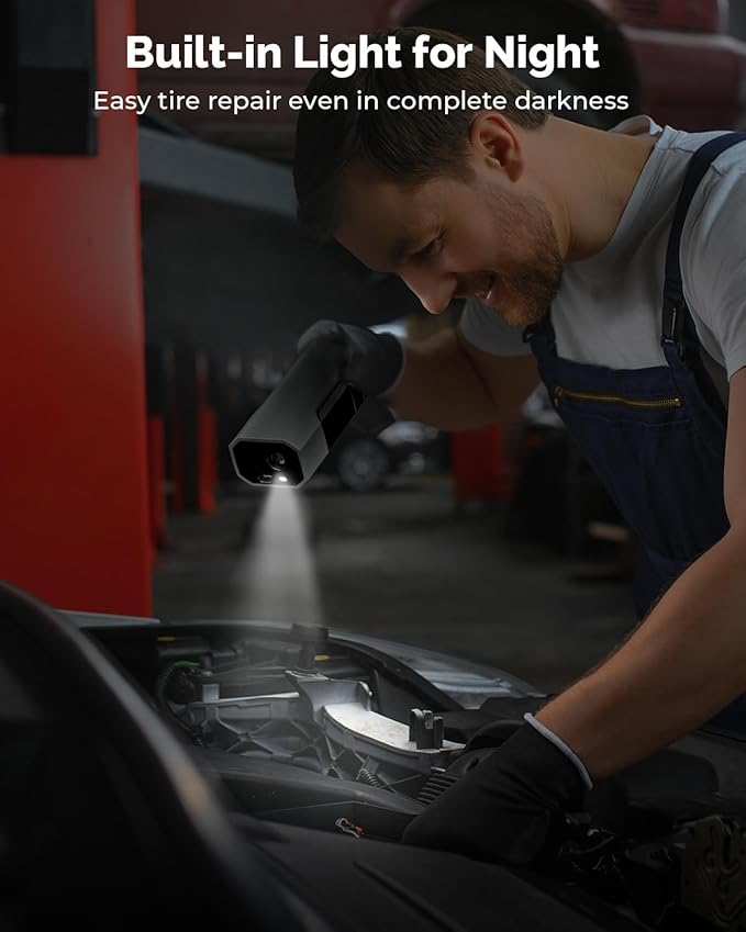 Tire Inflator Portable Air Compressor, 1 Min Fast Inflation Cordless Bike Pump with Digital Pressure Gauge LED Light, 150 PSI Electric Air Pump for Car Tires, Bicycle, Motorcycle, Ball