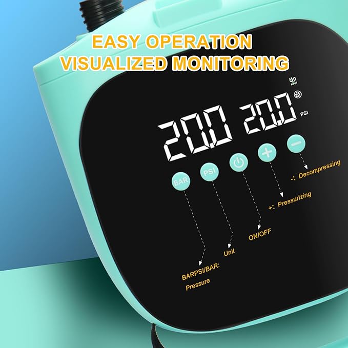 Electric Paddle Board Pump – 20PSI High-Pressure Electric SUP Pump Air Pump with Auto Shutoff, Dual-Stage Inflation for Paddle Boards, Kayaks, Tents, Boats & Inflatables Green