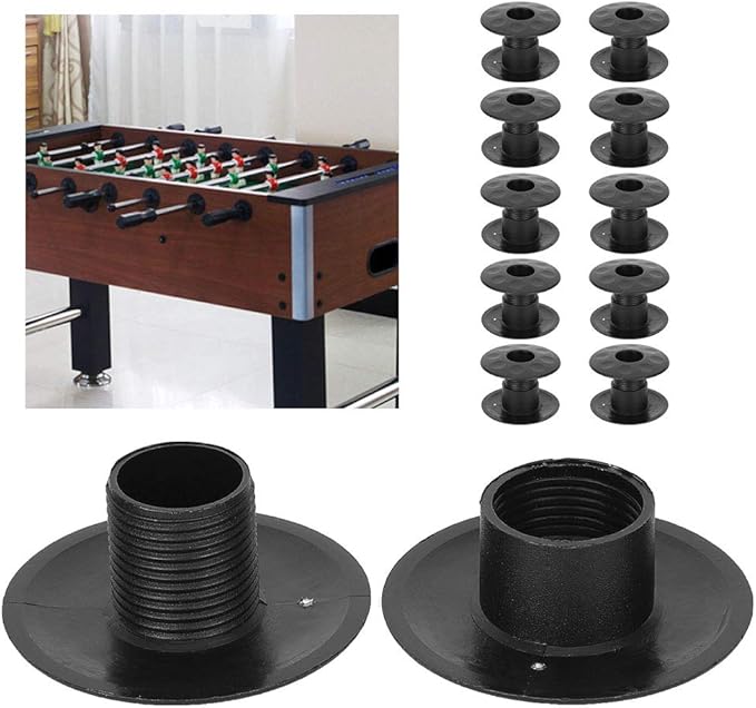 Foosball Bearing Rods, 10 Pair Black Plastic Tabletop Foosball Bushings Table Football Bearing Rods Foosball Machine Bearings Foosball Fun Games Accessories Foosball Table Replacement Part