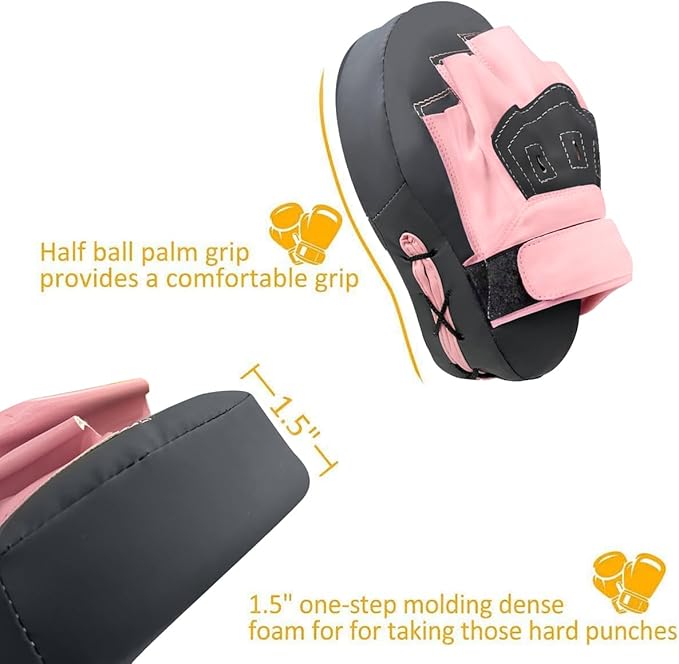 Valleycomfy Boxing Curved Focus Punching Mitts- Leatherette Training Hand Pads