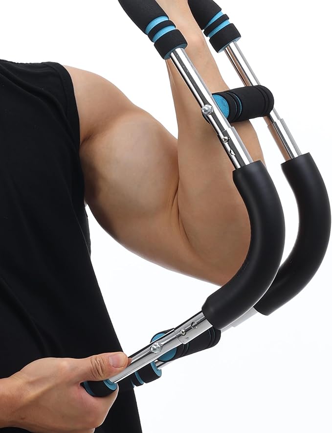 Portable Chest Expander & Arm Twister Trainer - Detachable Upper Body Workout Equipment for Home/Gym, Muscle Strengthening Spring Bar with Resistance Adjustment - Fitness Gear for Men & Women