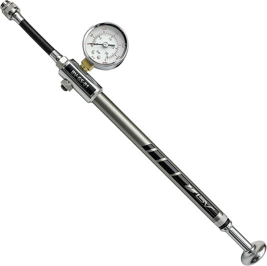 BV Mini Bike Pump Portable Frame Pump, Shock Pump for Bike Shock, Air Ball Pump Inflator with Ball Pump Needles, Mini Pump Fits Presta & Schrader- Smart Valve