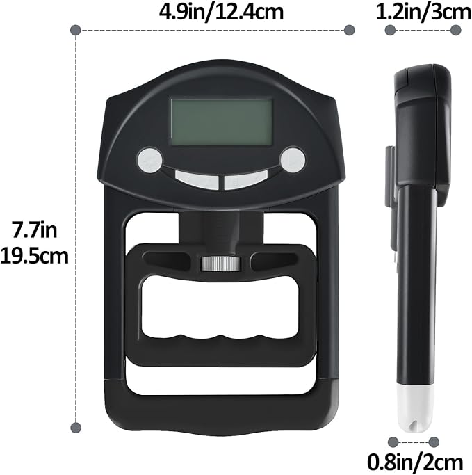 Grip Strength Tester, Hand Grip Dynamometer, Electronic Hand Grip Strength Tester Grip Strengthener Hand Exerciser Meter Digital Hand Grip Training Gauge 220 Lbs / 99 Kgs for Sports, School, Office and Home Use