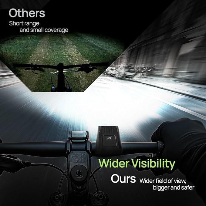 Bike Lights Kit Front and Back, USB C Rechargeable with Auto Brake Sensing, Waterproof Bicycle Headlight & Tail Light Set for Night Riding, Long Battery Life for Cycling Safety