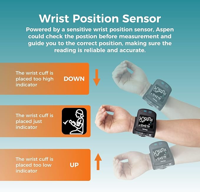 Blood Pressure Monitor Adult Cuff, Blood Pressure Cuff Monitor Wrist, Blood Pressure Machine Home Use 5.3-8.5" Irregular Heartbeat Monitoring APP Automatic Bluetooth High Accuracy Aspen Black