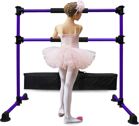 Wesky Double Ballet Barre Portable 4FT Adjustable Freestanding Ballet Barre Fitness Stretching Dancing Bar for Home Studio Adult and Kids