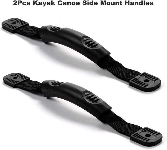 2Pcs Kayak Canoe Carry Handles, Kayak Boat Side Mount Paddle Park Handles - 5PCS Pad Eye with 10 PCS Screws for Boat Kayak Deck Rigging Kit