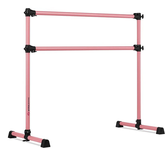 VITA Barre Portable Freestanding Double Ballet Barre, Prodigy, Aluminum | Adjustable Height, USA Made, Home or Gym Exercise Equipment for Kids & Adults | Dance, Fitness, Pilates