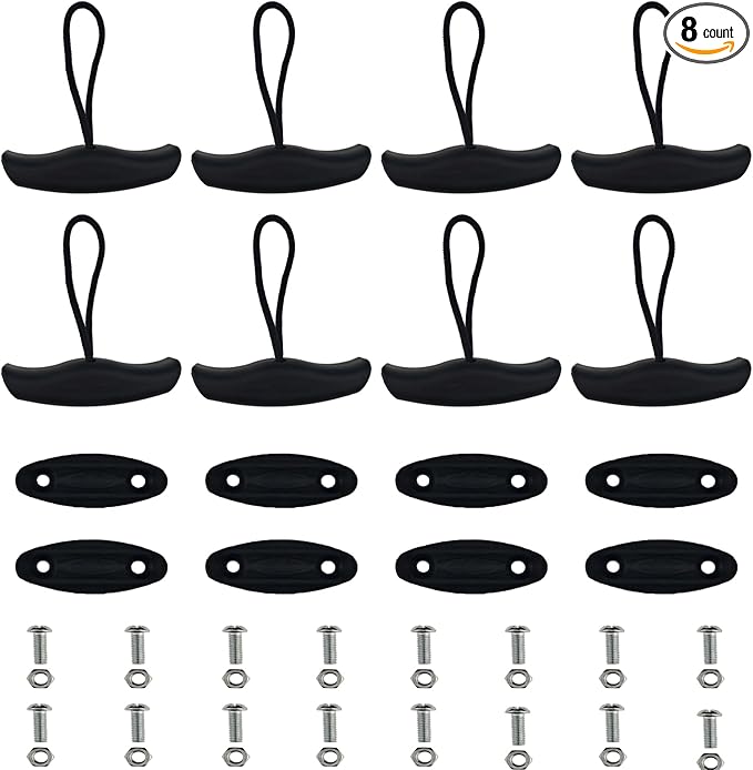 2/4/8 Pack Kayak Handles Replacement Kayak Accessories with Cord and Pad Eyes Screws