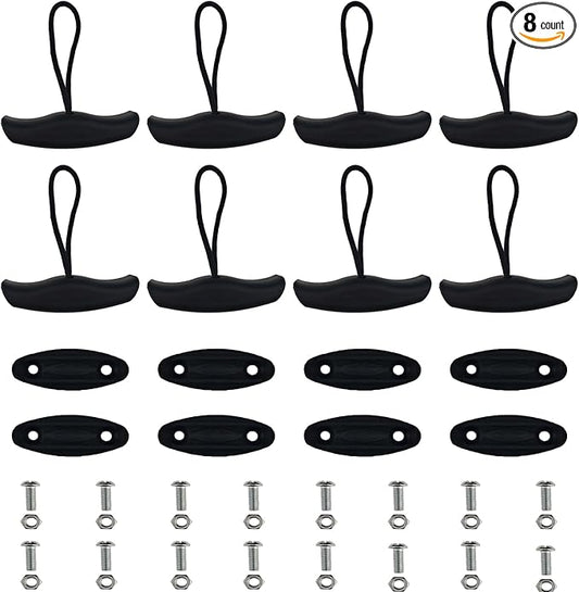 2/4/8 Pack Kayak Handles Replacement Kayak Accessories with Cord and Pad Eyes Screws