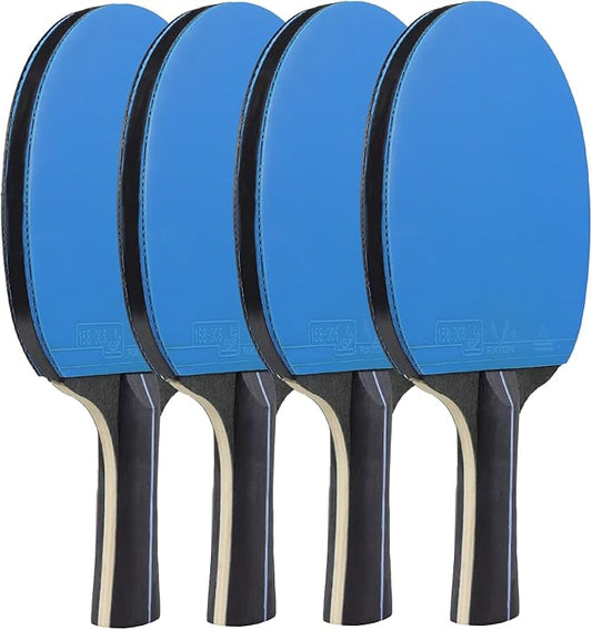 Ping Pong Paddles Sets of 4- Portable Table Tennis Paddles Professional Case & 4*Ping Pong Balls Table Tennis Racket Player Set for Indoor & Outdoor Games