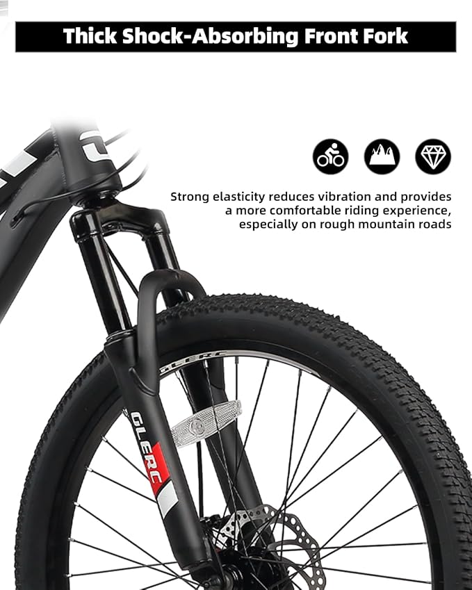 Glerc 20 24 Inch Kids Bike, Kids Mountain Bike for Boys and Girls Ages 6-14, 21-Speed Skyline Bicycle with Front Suspension and Disc Brakes, Multiple Colors