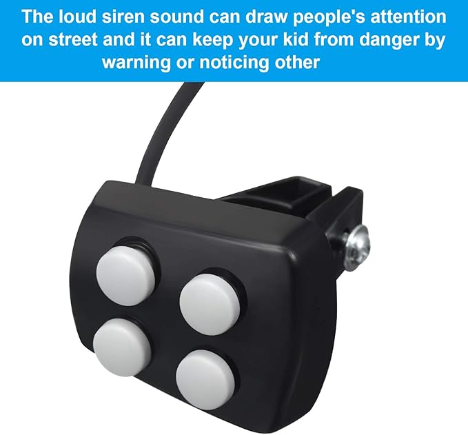 2 Pieces Bike Police Sound Lights LED Sounds Trumpet Bike Horn Police Siren Warning Safety Bicycle LED Light Waterproof