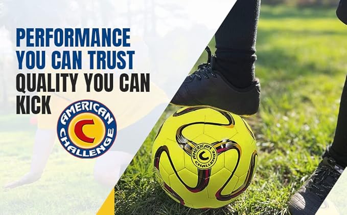 American Challenge Brasilia Soccer Ball – Soccer Ball Size 5, 4, 3 & 2 – for Youth & Adults – Ideal for Practice, Training & Grass Fields