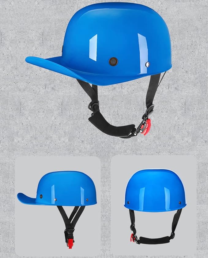 Vintage Retro Open Face Motorcycle Helmet Baseball Cap Half Helmets Men Women for Moped Cap Jet Scooter Street Cruiser - DOT Certified
