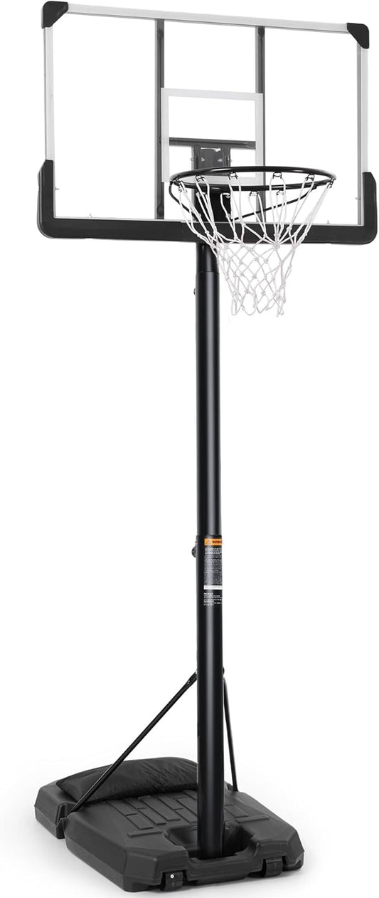 Basketball Hoop Outdoor 6.7FT-10FT Adjustable 44 Inch Backboard Portable Basketball Hoop Basketball Goal with Sandbag Basketball System Large Base and Wheels for Adults Youth in Backyard Driveway