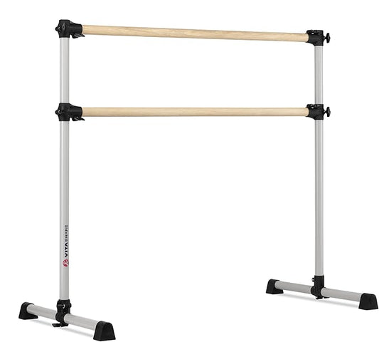 VITA Barre Portable Freestanding Double Ballet Barre, Prodigy, Wood | Adjustable Height, USA Made, Home or Gym Exercise Equipment for Kids & Adults | Dance, Fitness, Pilates
