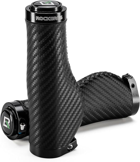 ROCKBROS Ergonomic Design Mountain Bike Grips,Double Lock-on and Non-Slip Bike Grips,Cushioned Comfortable Bicycle Handlebars Grips,for Commuting.