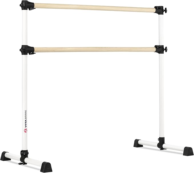 VITA Barre Portable Freestanding Double Ballet Barre, Prodigy, Wood | Adjustable Height, USA Made, Home or Gym Exercise Equipment for Kids & Adults | Dance, Fitness, Pilates