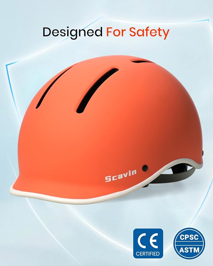 Bike Helmet for Adult: Bicyle Helmet with EPS Foam Interior for Men & Women, Adjustable Cycling Helmet with LED Light Safety Certified for Commuting