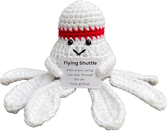 Emotional Support Badminton Gifts, Crocheted Badminton Plush Decor, Funny Positive Crochet Badminton Stuffed Doll Plushies