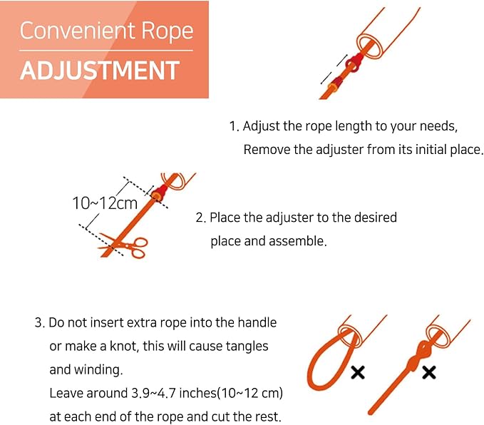 Skipping Jump Rope for Fitness Workout - Light Weight, Adjustable, Tangle Free, Excellent line control for Cardio Boxing, CrossFit, Training Exercise All Ages and Gender ( Special Luxury, KA-220, Made in Korea)